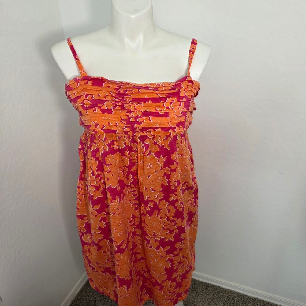 old navy floral dress orange, pink sz XL - Picture 3 of 7
